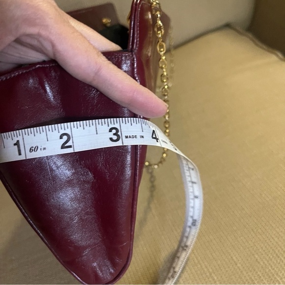 Frenchy Of California Vintage Burgundy Shoulder Bag leather Medium Size - Picture 12 of 16